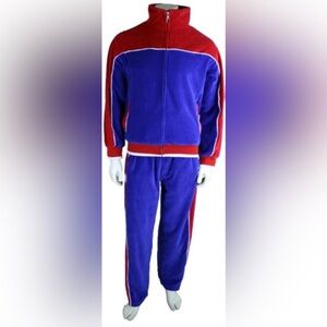 Sweatsedo XL Velour Track Jacket & Pants USA Beerfest Red White The Boys Butcher